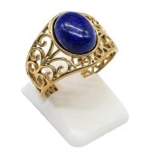Offener Edelstahlring Lapislazuli