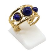 Edelstahlring Triple Lapislazuli