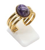 Edelstahlring Trident Amethyst