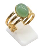 Edelstahlring Trident Grüner Aventurin
