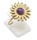 Edelstahlring Sonne Amethyst