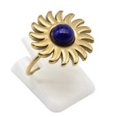 Edelstahlring Sonne Lapislazuli