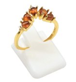 Ring aus 925er Sterlingsilber mit Granat und Tiara
