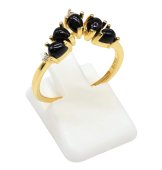 Tiara-Ring aus 925er Sterlingsilber mit Onyx