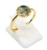 Ring aus 925er Sterlingsilber mit rundem Moosachat