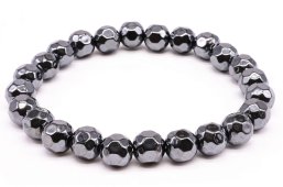 Hämatitarmband mit 8 mm facettierten Perlen