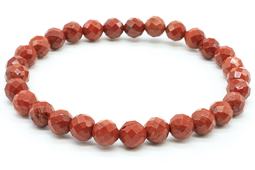 Armband aus rotem Jaspis mit 6 mm facettierten Perlen