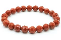 Armband aus rotem Jaspis mit 8 mm facettierten Perlen