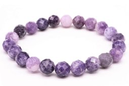 Lepidolith-Armband mit 8 mm facettierten Perlen