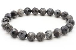 Armband aus Larvikit mit 8 mm facettierten Perlen