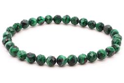 Armband aus 'Light' Malachit 'AA' mit 6 mm facettierten Perlen