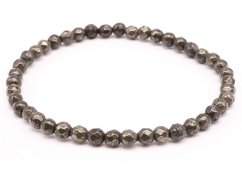 Pyrit-Armband mit 4 mm facettierten Perlen