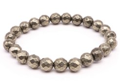 Pyrit-Armband mit 8 mm facettierten Perlen