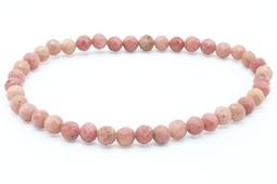 Armband aus Rhodonit Uni mit 4 mm facettierten Perlen