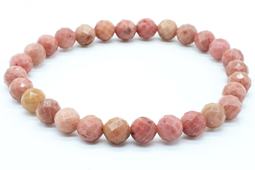 Armband aus Rhodonit Uni mit 6 mm facettierten Perlen