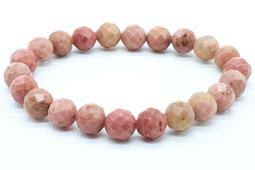 Armband aus Rhodonit Uni mit 8 mm facettierten Perlen