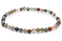 Armband aus afrikanischem Heliotrop-Jaspis mit 4 mm facettierten Perlen