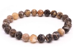 Schwarzes Sonnensteinarmband mit 8 mm facettierten Perlen