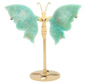 Schmetterling aus Amazonit Extra-Qualität auf einem 14 cm großen Sockel