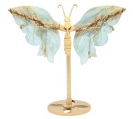 Schmetterling aus blauem Kalzit auf einem 14 cm großen Sockel