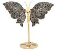 Schmetterling aus Flammenstein auf einem 14 cm großen Sockel