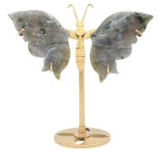 Labradorit-Schmetterling auf Sockel, 14 cm