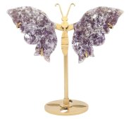 Lepidolith-Schmetterling auf einem 14 cm großen Sockel