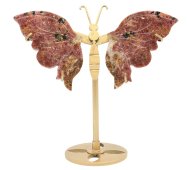 Rhodonit-Schmetterling auf einem 14 cm großen Sockel