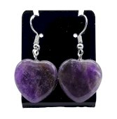 4cm Amethyst Herz Ohrringe