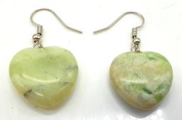 Grüne Jade-Herz-Ohrringe 4cm