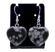 Schnee-Obsidian-Herz-Ohrringe 4cm