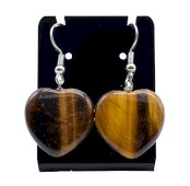 Tiger Eye Herz Ohrringe 4cm