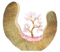 Glücksbaum Holzdesign Rosenquarz 17cm