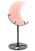 Rosenquarz-Mondfigur auf einem 16 cm großen Sockel