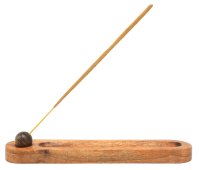 Räucherstäbchenhalter Ski + durchbohrtes Tigerauge 21cm