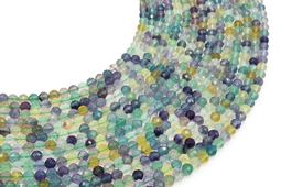4 mm facettierte Fluorit-Multi-Perlen an einem 38 cm langen Faden