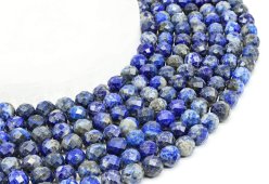 8 mm facettierte Lapislazuli-Perlen an einem 40 cm langen Faden