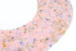 4 mm facettierte Morganitperlen an einem 38 cm langen Faden