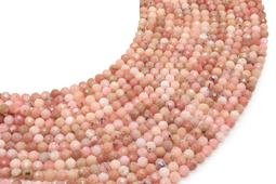 4 mm facettierte rosa Opalperlen an einem 38 cm langen Faden