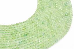 4 mm facettierte Prehnit-Perlen an einem 38 cm langen Faden