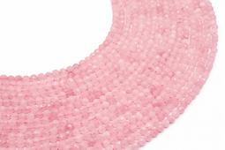4 mm facettierte Rosenquarzperlen an einem 38 cm langen Faden